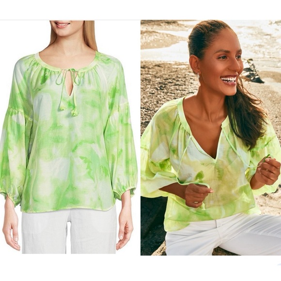 V Neck Tommy Bahama Womens Blouses Tommy Bahama Tie Dye Print